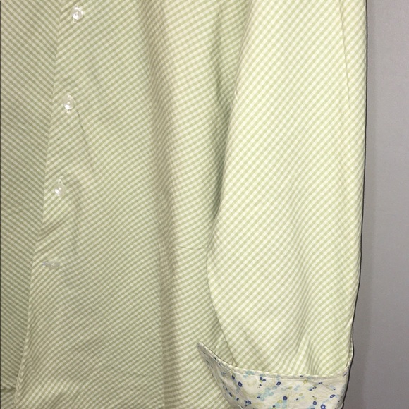 J Ferrar Green and White Button Down Dress Shirt  Size XL - Picture 6 of 6